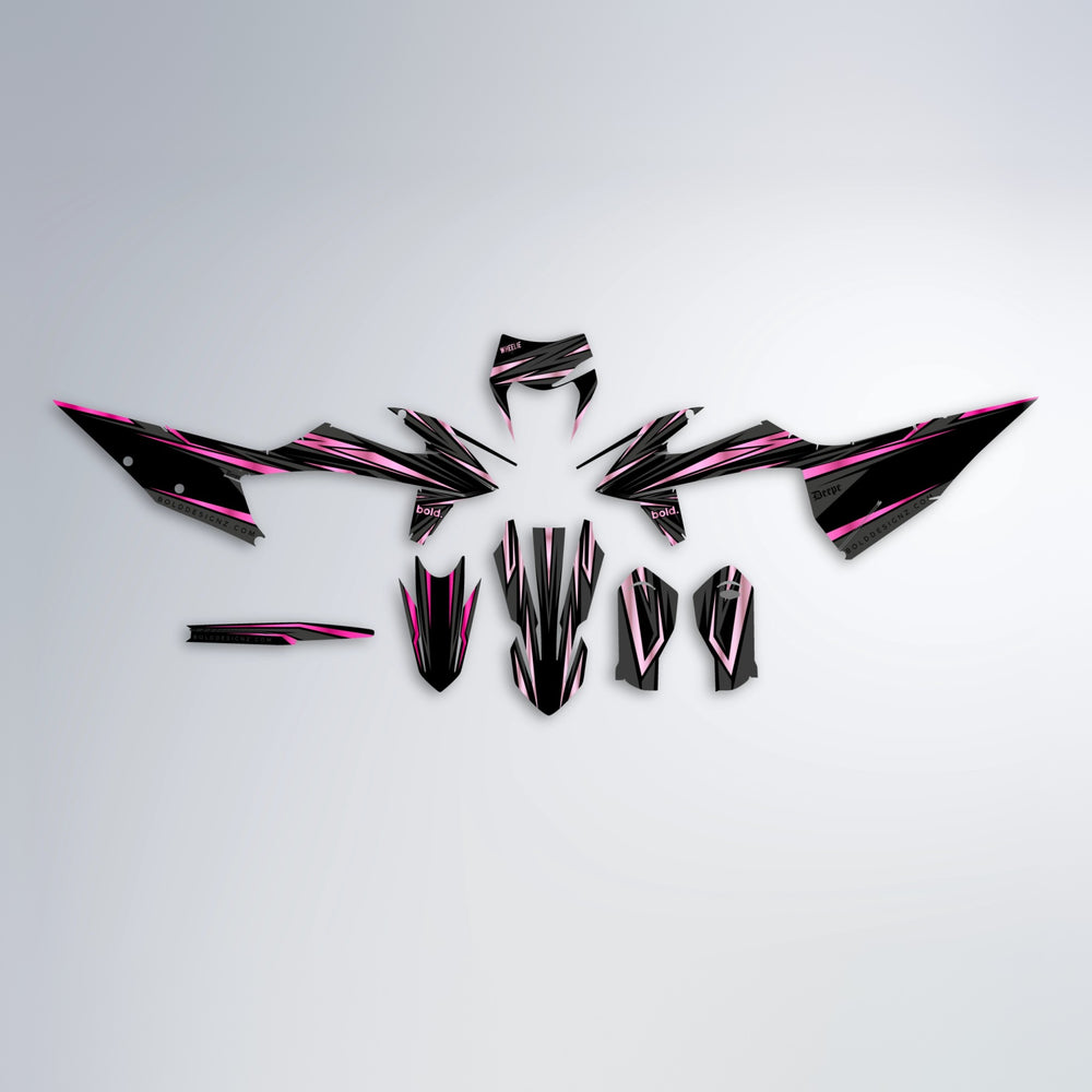 SKITZ graphics kit parts layout in Flamingo