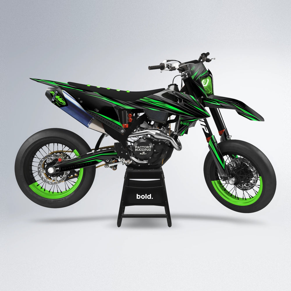 SKITZ supermoto graphics kit in Green