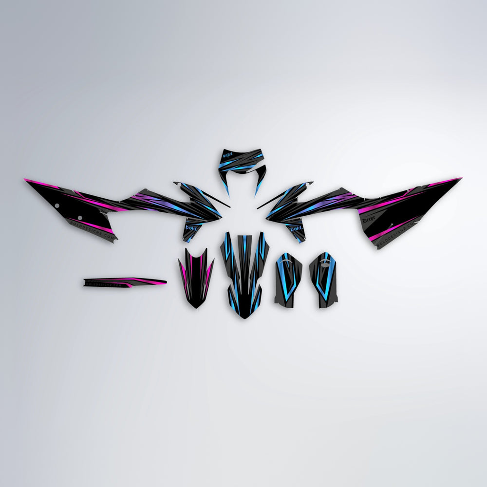 SKITZ graphics kit parts layout in Pink & Light Blue