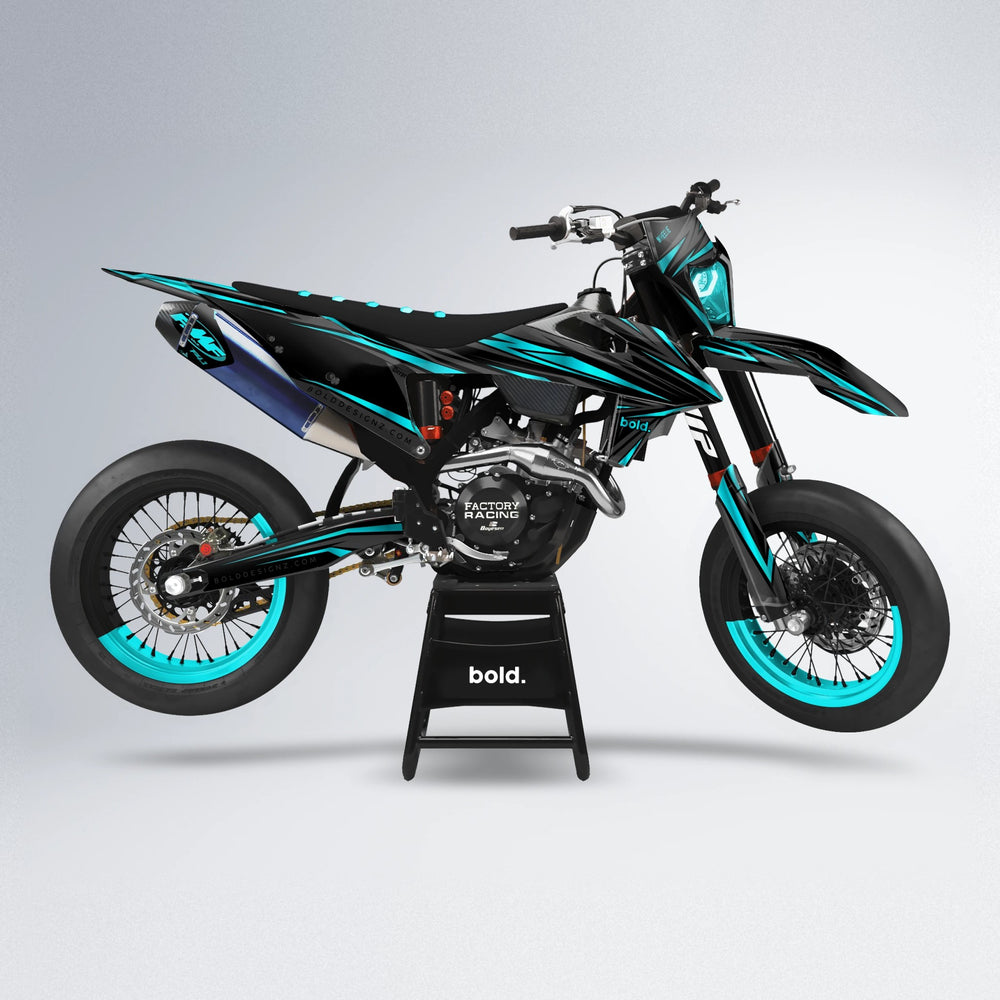 SKITZ supermoto graphics kit in Teal
