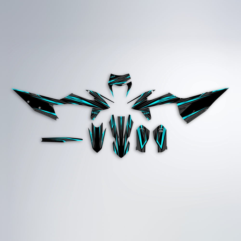 SKITZ graphics kit parts layout in Teal