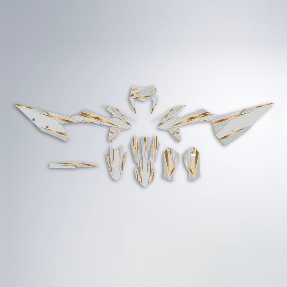 SKITZ graphics kit parts layout in White/gold