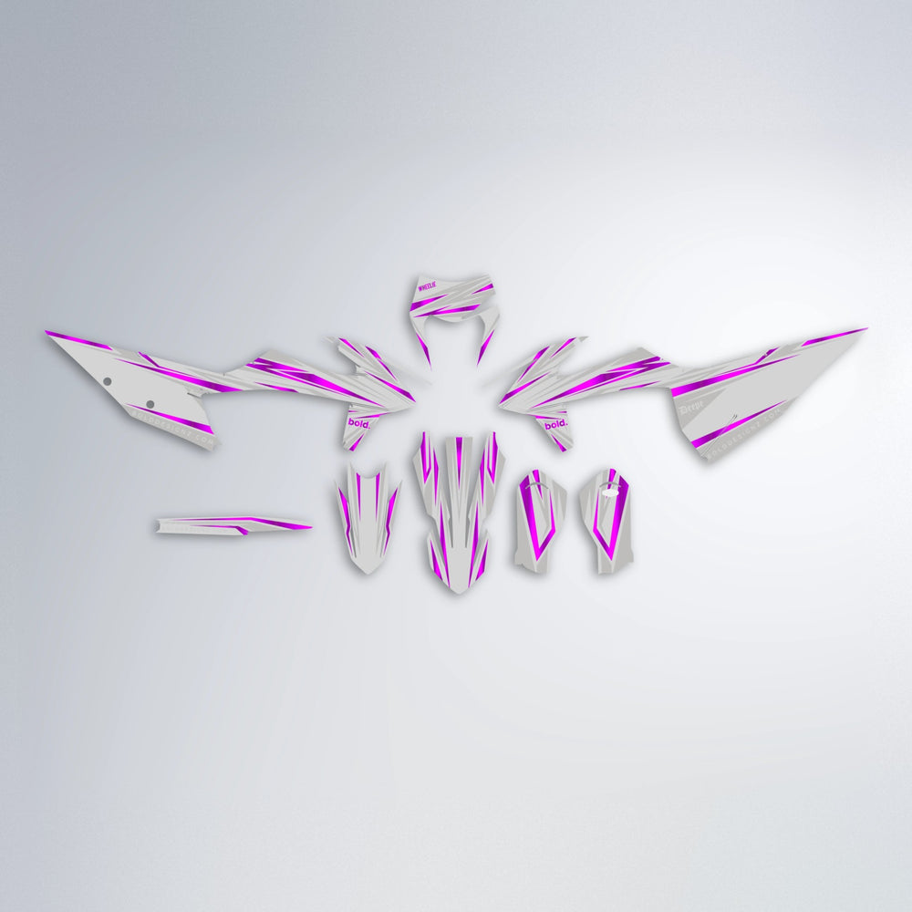 SKITZ graphics kit parts layout in White/purple