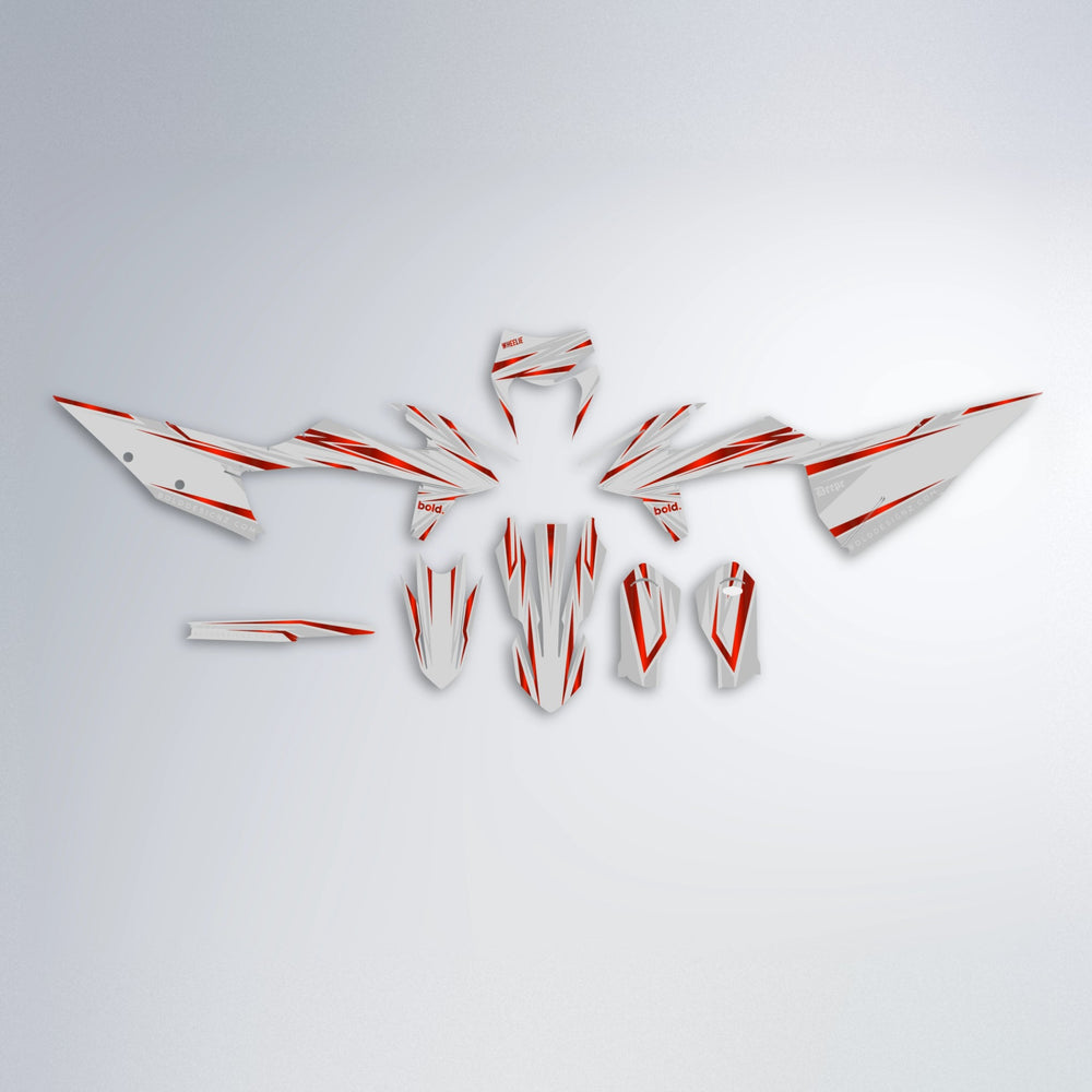 SKITZ graphics kit parts layout in White/red