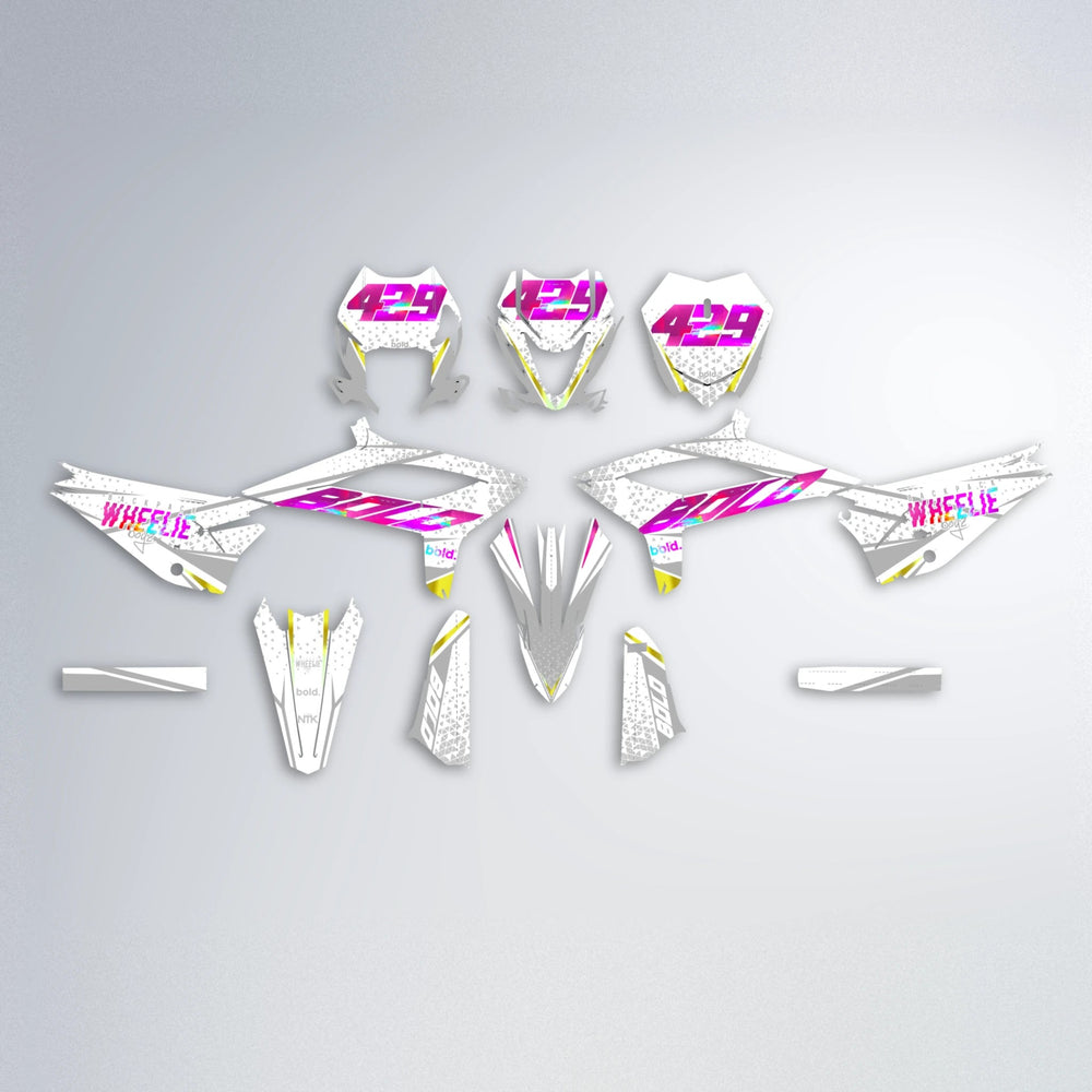 SKOOVBY Beta graphics kit parts layout in Pink