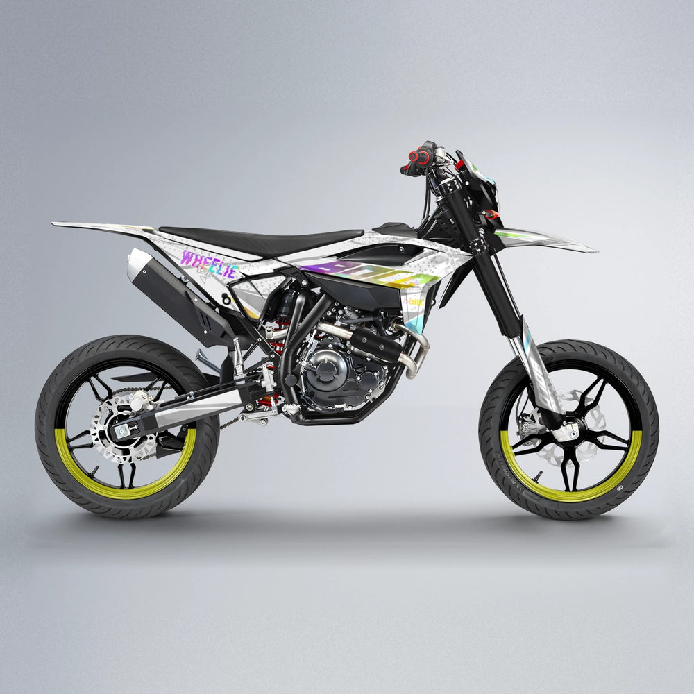 SKOOVBY Beta supermoto graphics kit in Purple & Yellow