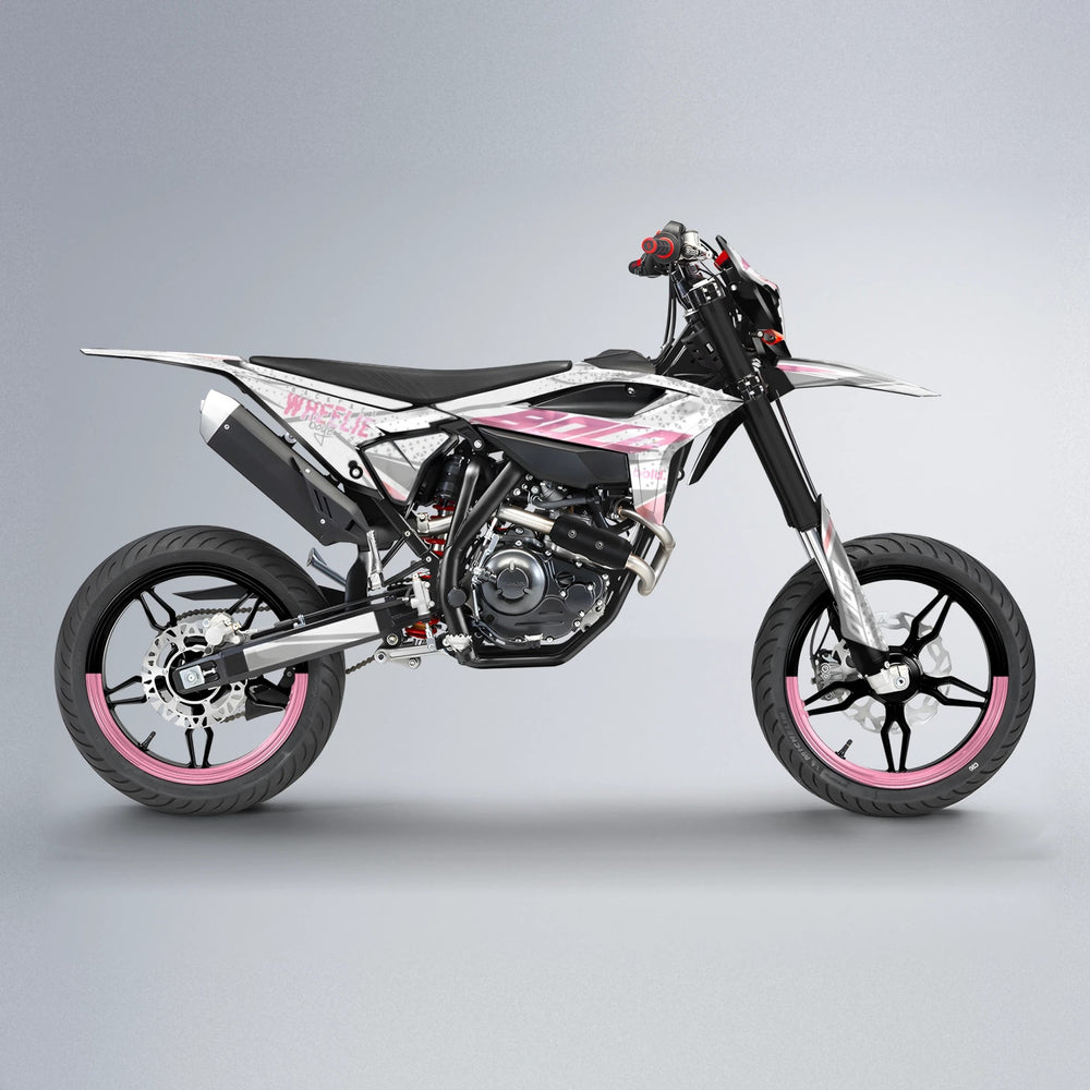 SKOOVBY Beta supermoto graphics kit in Sakura Pink