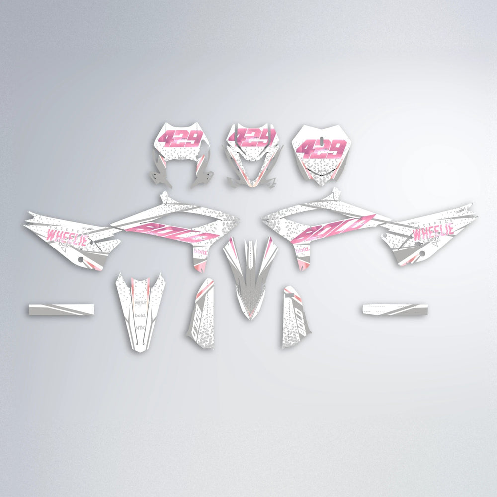 SKOOVBY Beta graphics kit parts layout in Sakura Pink