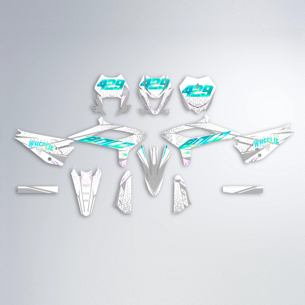SKOOVBY Beta graphics kit parts layout in Teal
