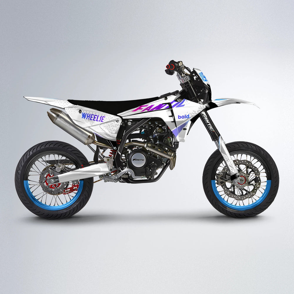 SKOOVBY Fantic supermoto graphics kit in Blue Purple Fade