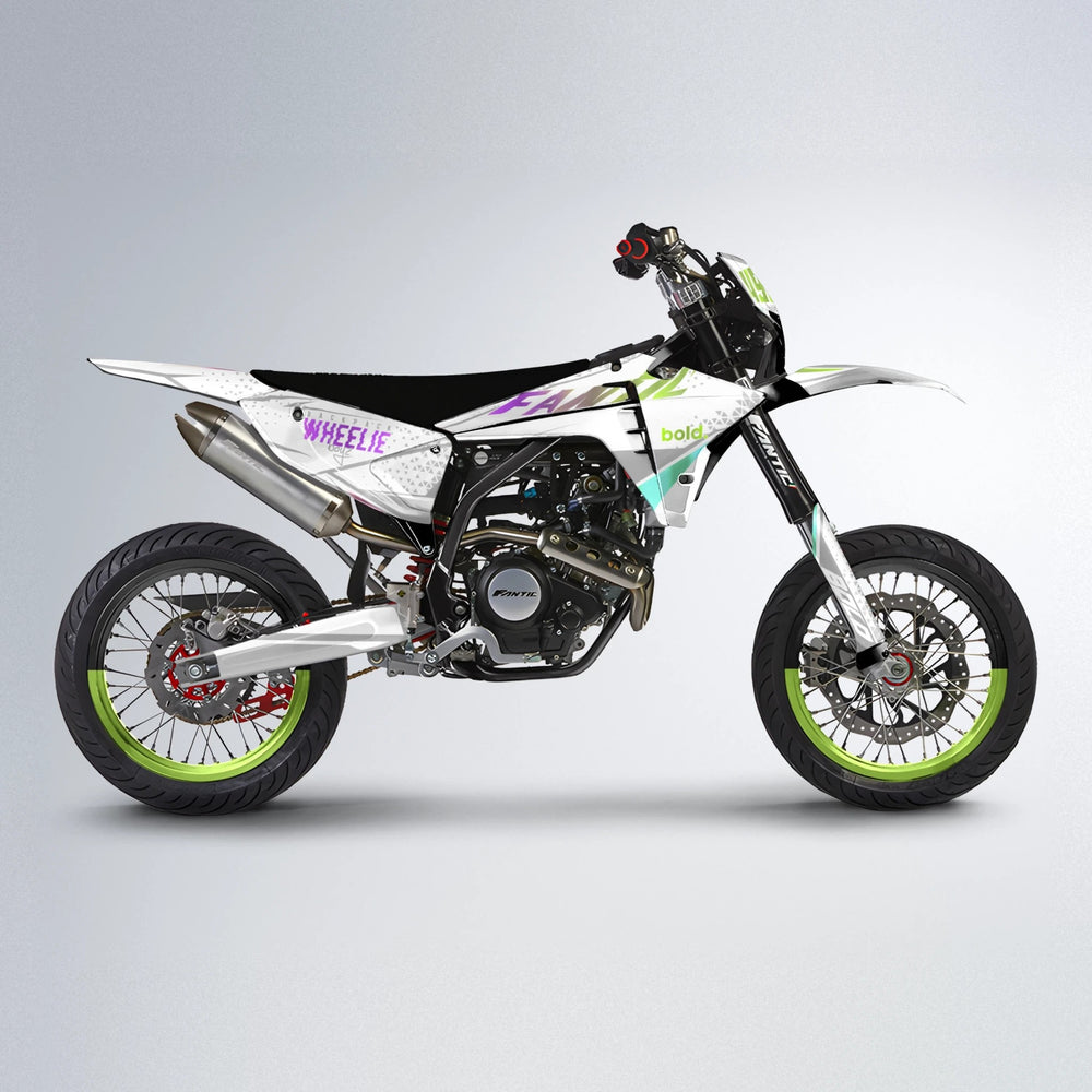 SKOOVBY Fantic supermoto graphics kit in Purple & Yellow