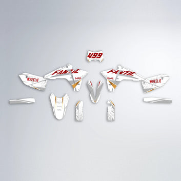 SKOOVBY Fantic graphics kit parts layout in Red