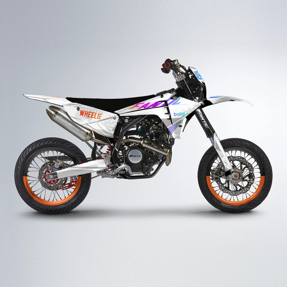 SKOOVBY Fantic supermoto graphics kit in Sunset Fade