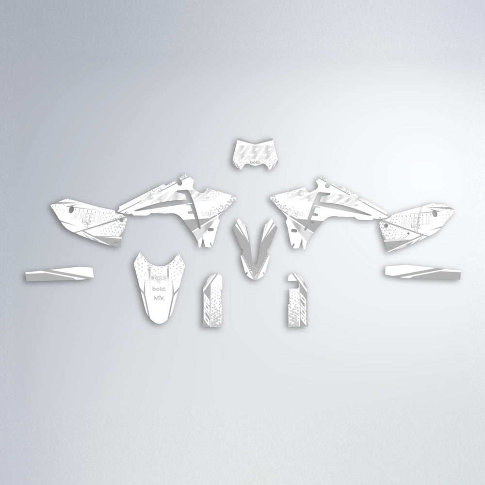 SKOOVBY Fantic graphics kit parts layout in White