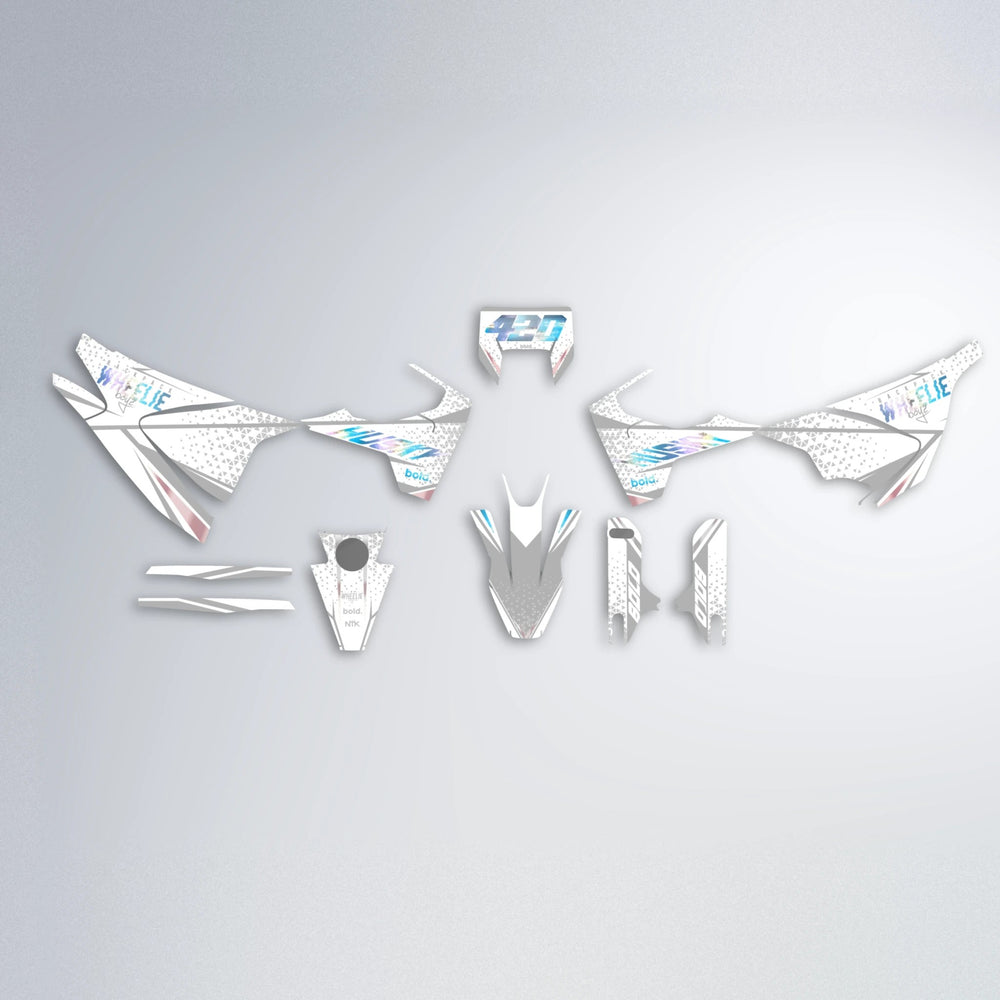 SKOOVBY Husqvarna 701 graphics kit parts layout in Light Blue & White