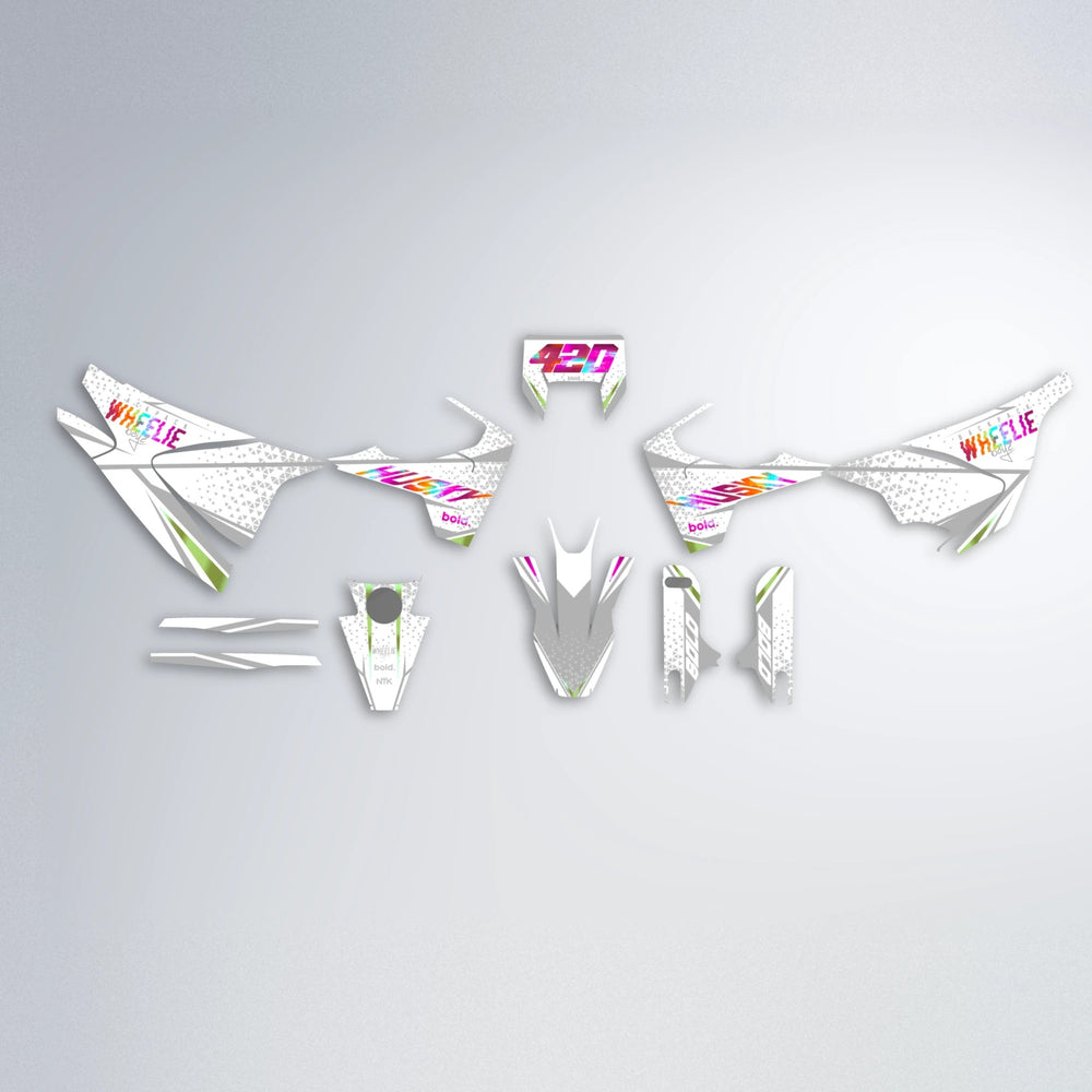 SKOOVBY Husqvarna 701 graphics kit parts layout in Pink