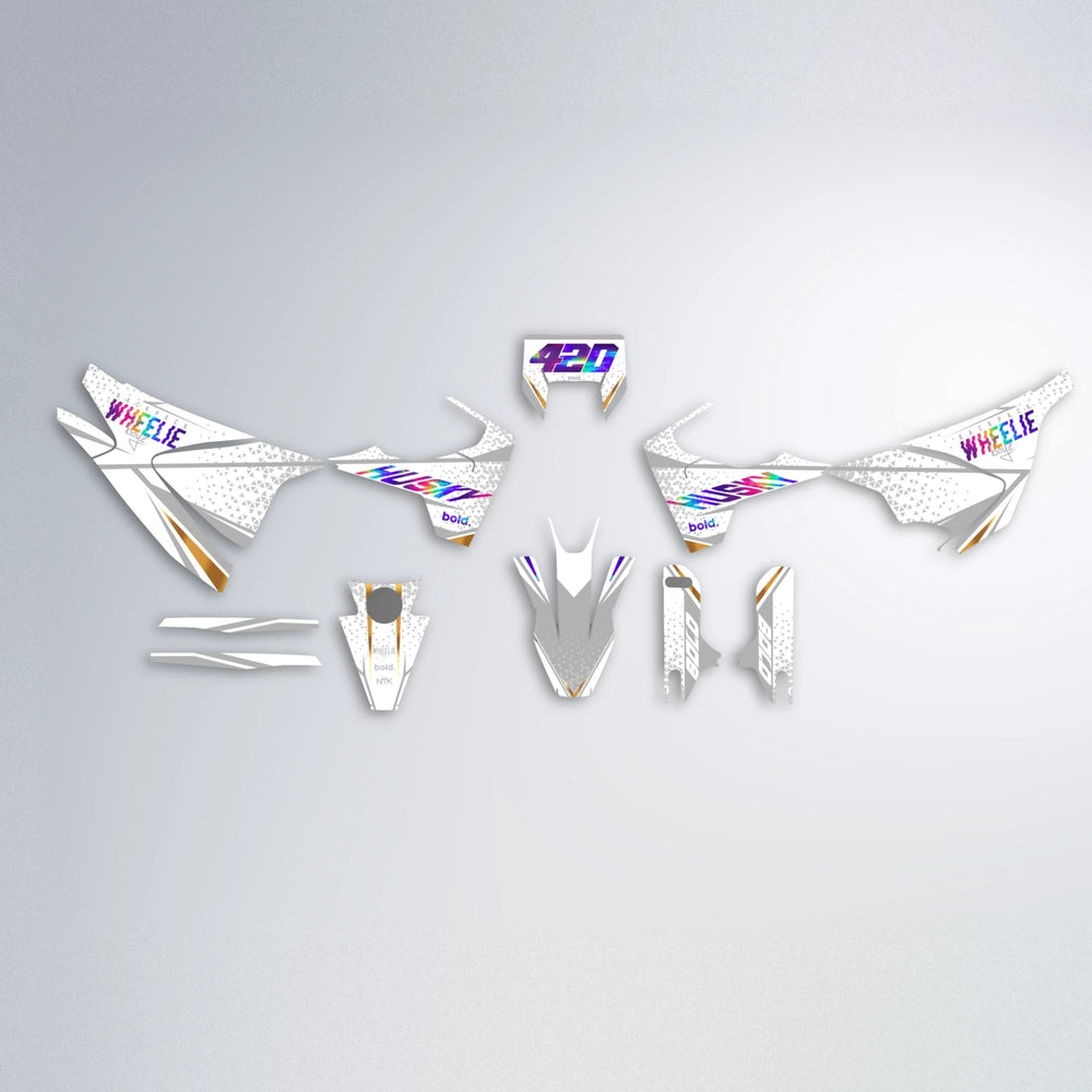 SKOOVBY Husqvarna 701 graphics kit parts layout in Purple