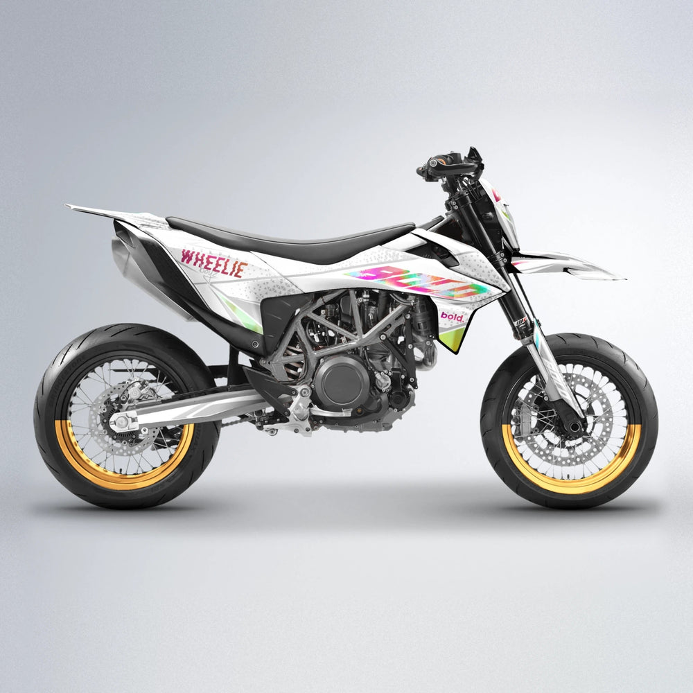 SKOOVBY KTM SMC 690 supermoto graphics kit in Pink & Yellow