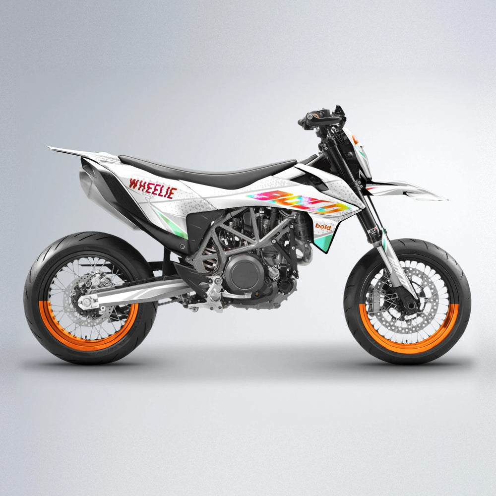 SKOOVBY KTM SMC 690 supermoto graphics kit in Red & Orange