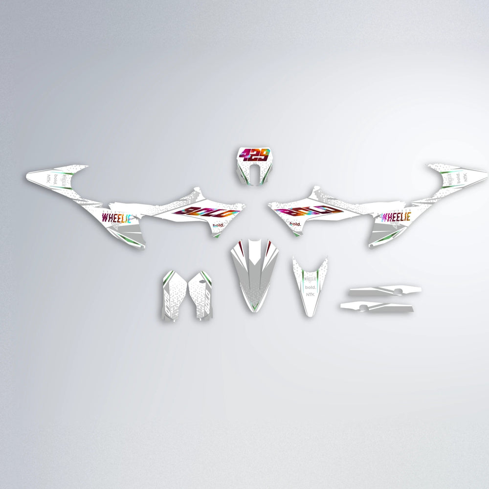 SKOOVBY Stark Varg MX graphics kit parts layout in Black & Red