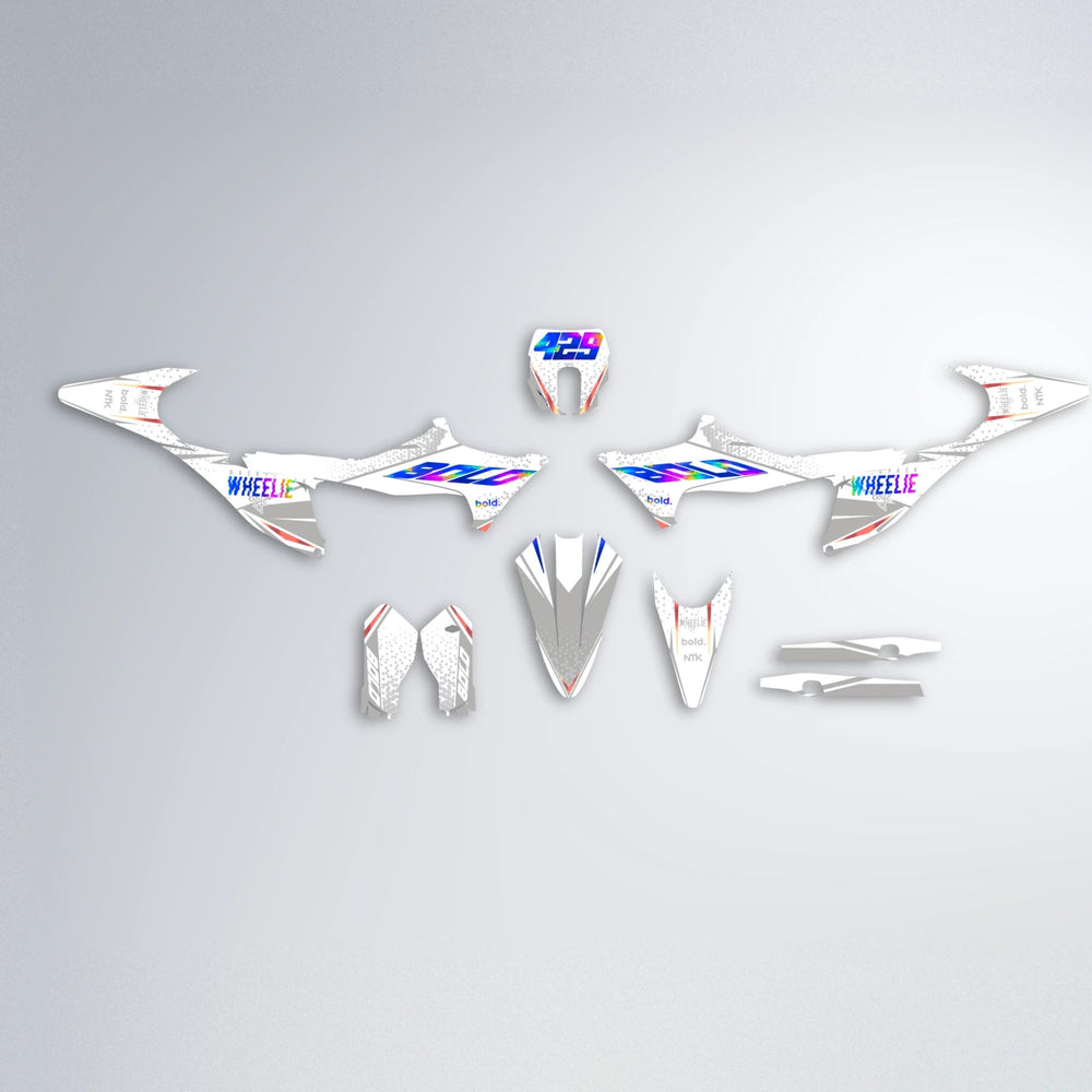 SKOOVBY Stark Varg MX graphics kit parts layout in Blue