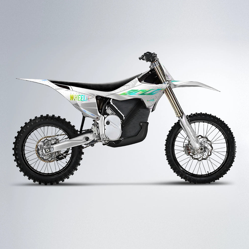 SKOOVBY Stark Varg MX motocross graphics kit in Cyan & Green