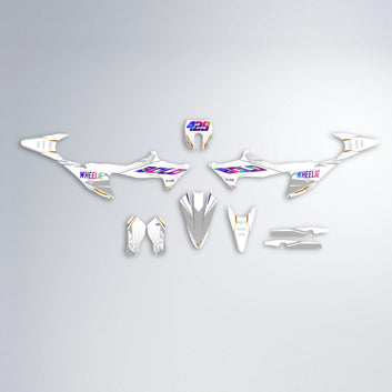 SKOOVBY Stark Varg MX graphics kit parts layout in Purple