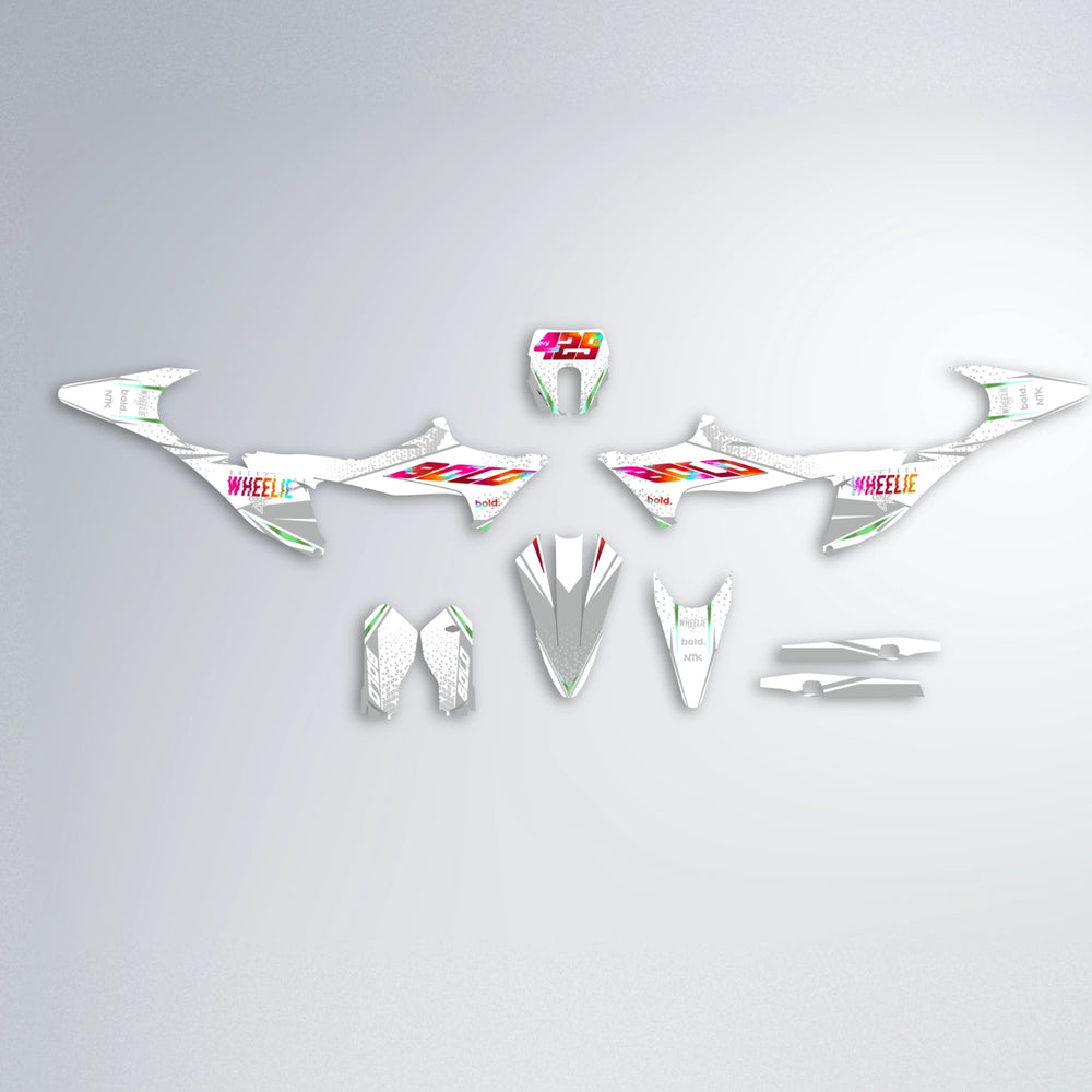 SKOOVBY Stark Varg MX graphics kit parts layout in Red