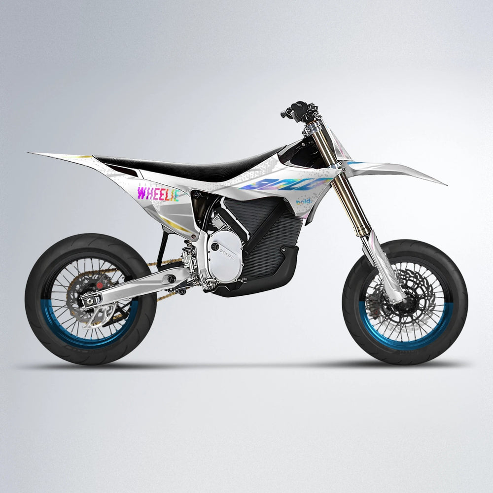 SKOOVBY Stark Varg SM supermoto graphics kit in Pink & Light Blue