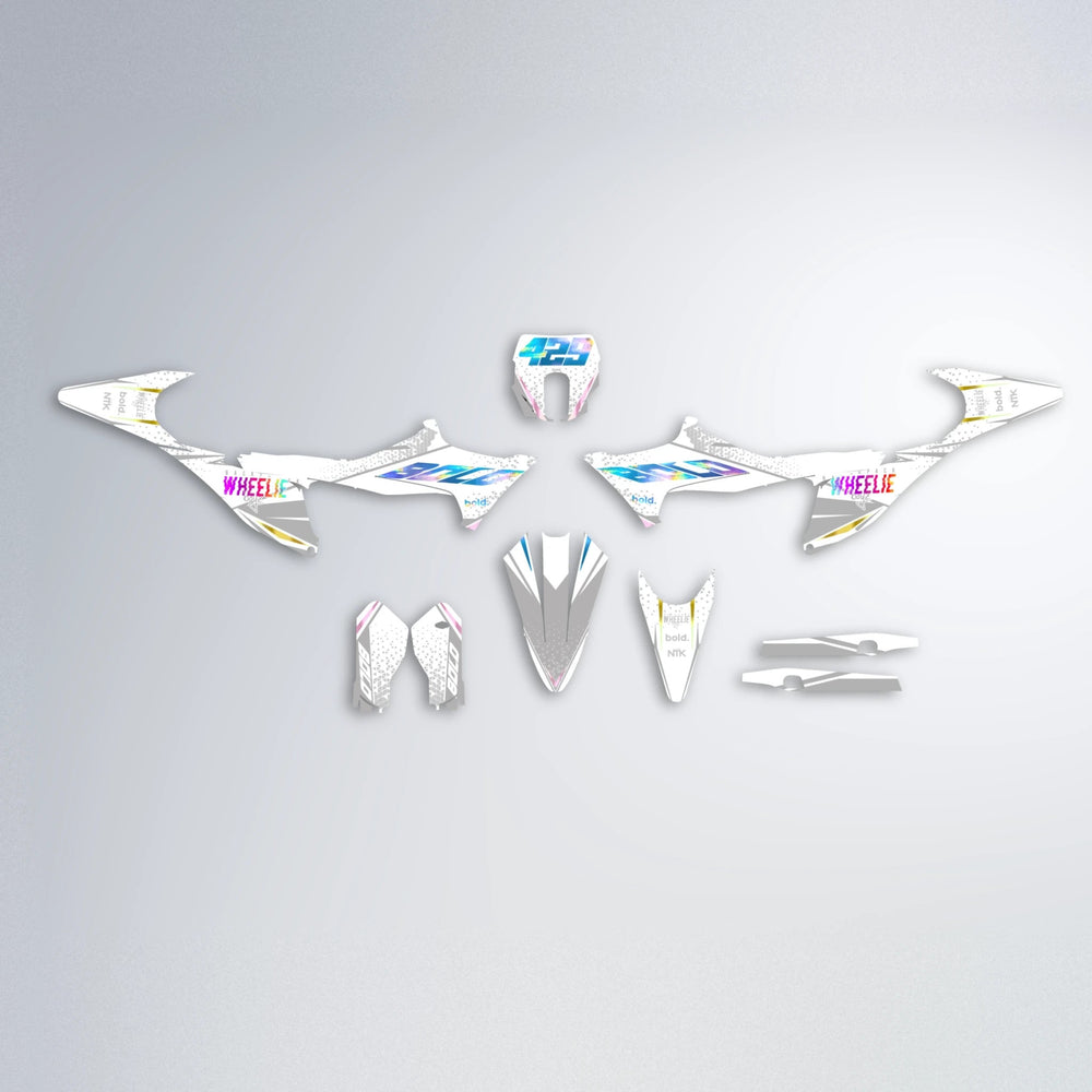 SKOOVBY Stark Varg SM graphics kit parts layout in Pink & Light Blue