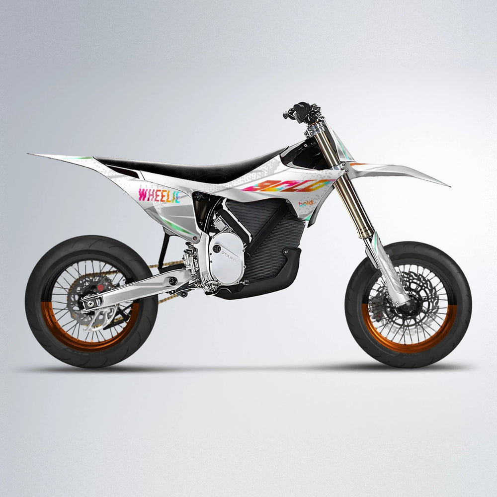 SKOOVBY Stark Varg SM supermoto graphics kit in Red & Orange