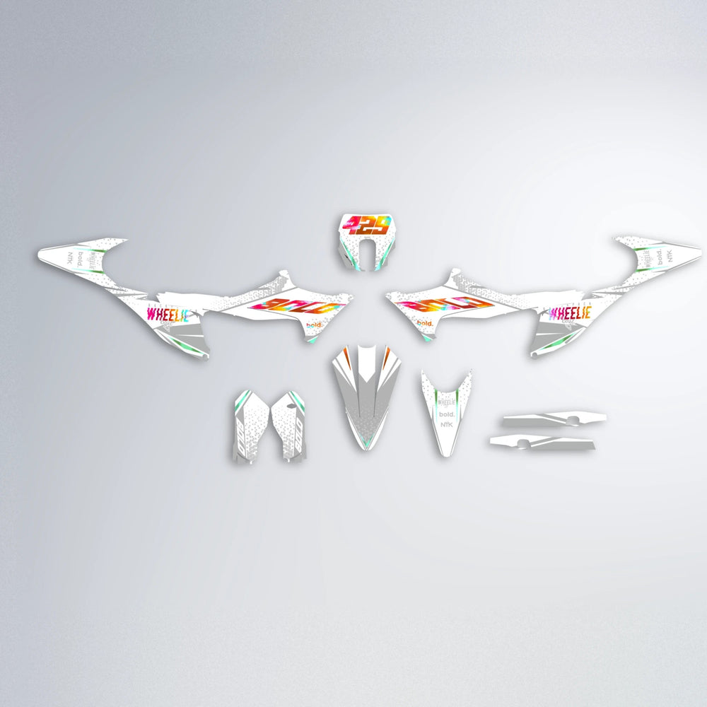 SKOOVBY Stark Varg SM graphics kit parts layout in Red & Orange