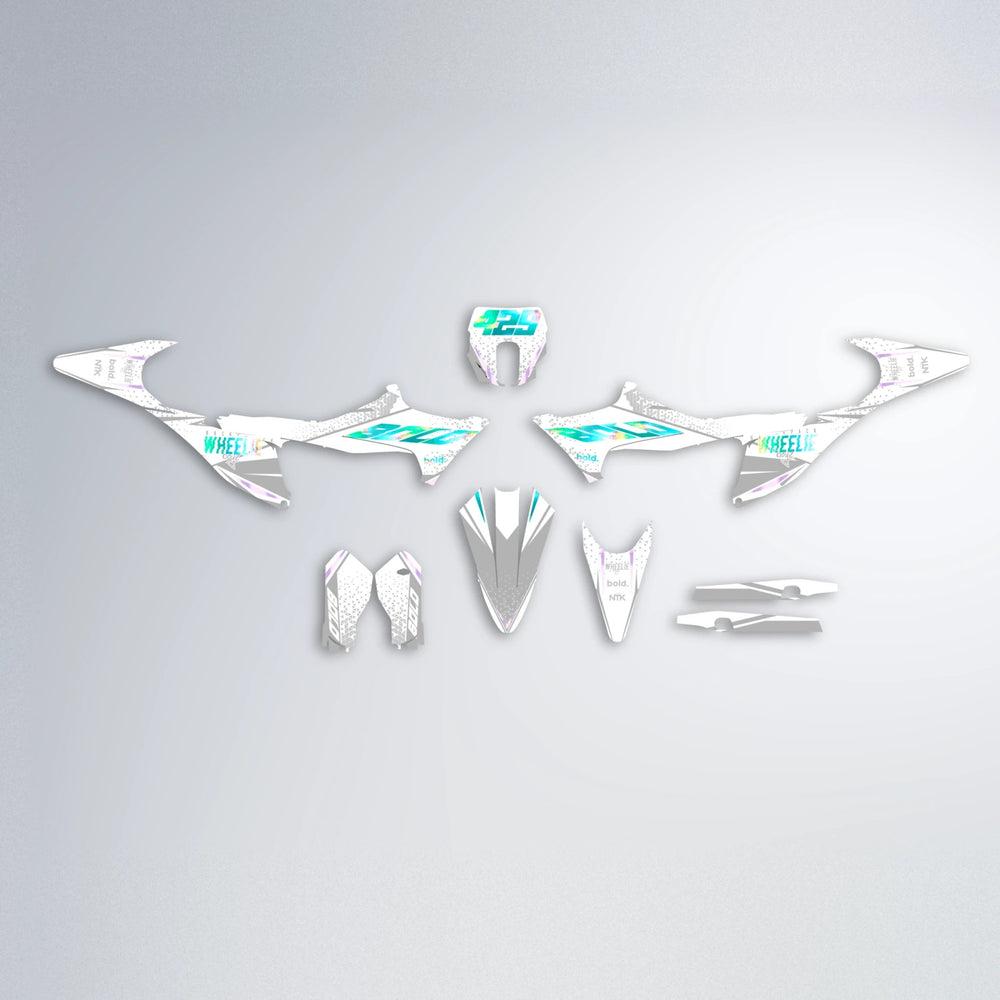 SKOOVBY Stark Varg SM graphics kit parts layout in Teal