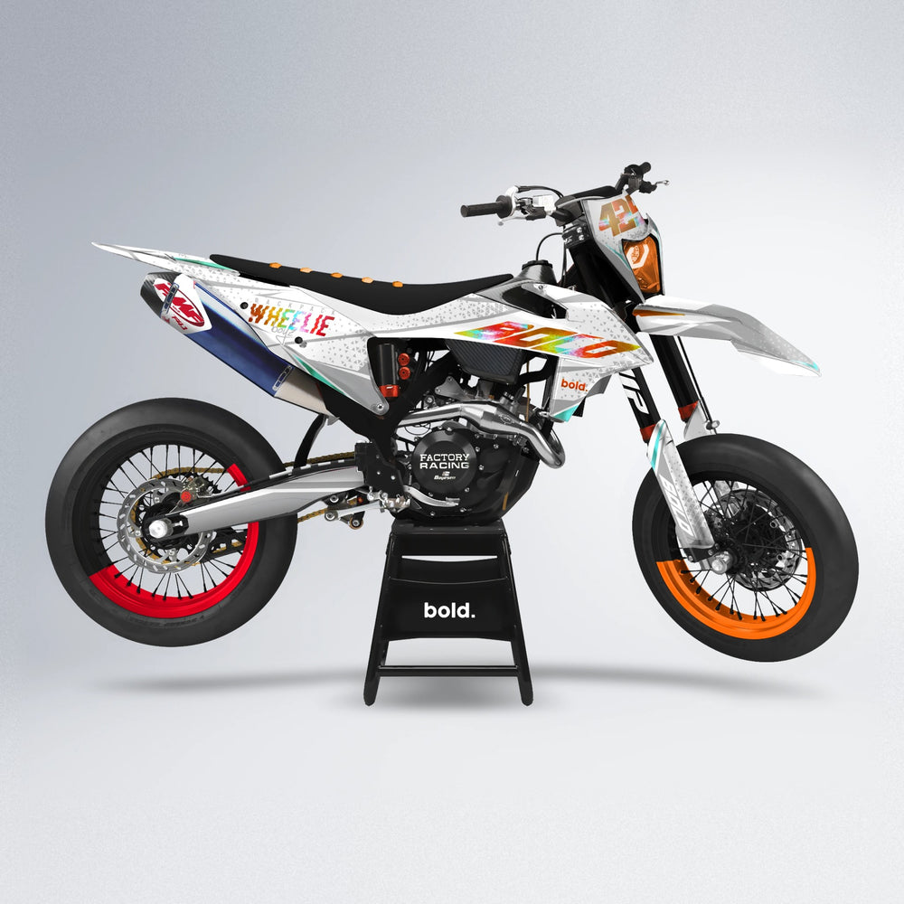 SKOOVBY supermoto graphics kit in Red & Orange