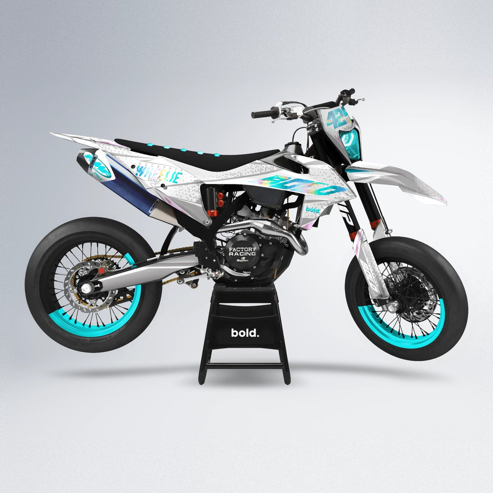 SKOOVBY supermoto graphics kit in Teal