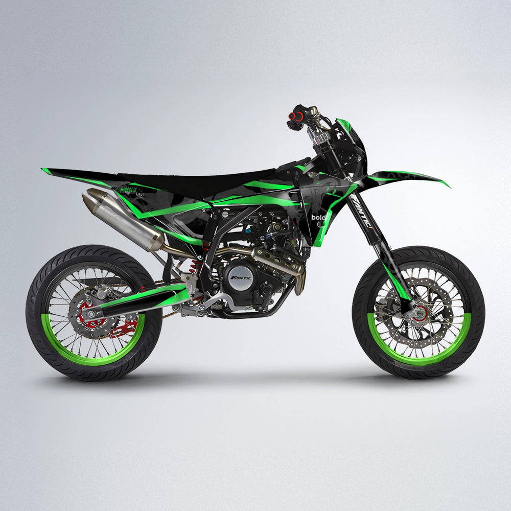 SLASH Fantic supermoto graphics kit in Green