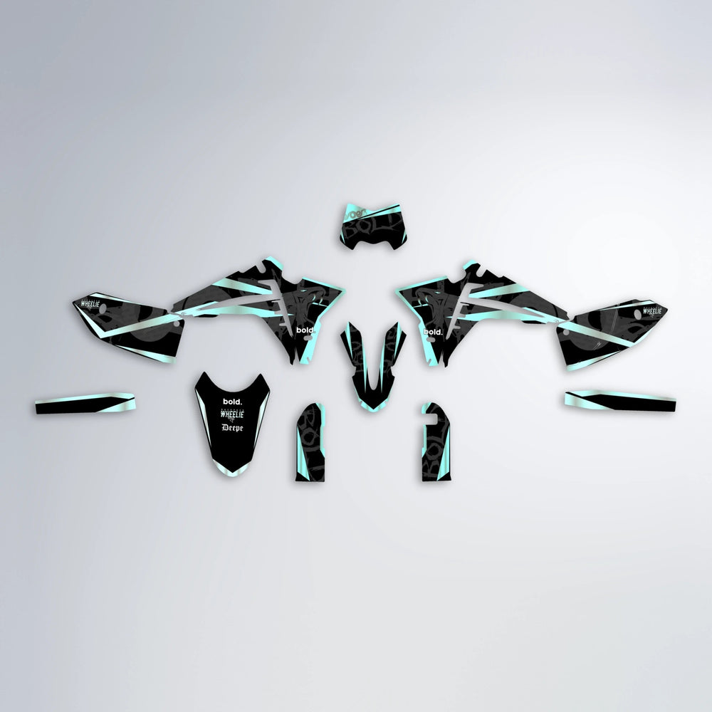 SLASH Fantic graphics kit parts layout in Mint