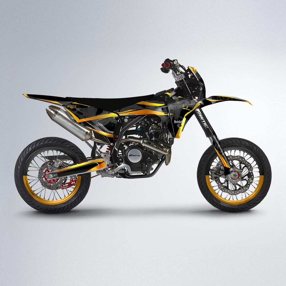 SLASH Fantic supermoto graphics kit in Orange & Yellow