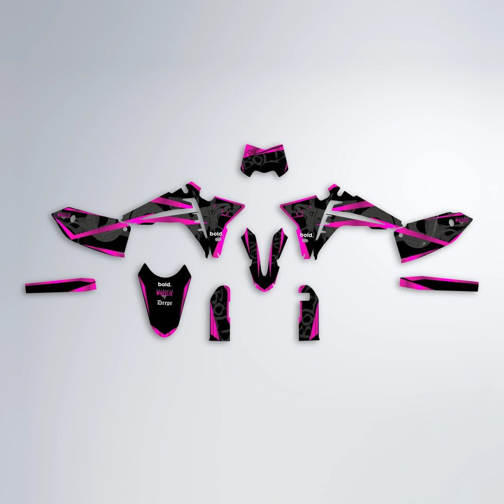 SLASH Fantic graphics kit parts layout in Pink