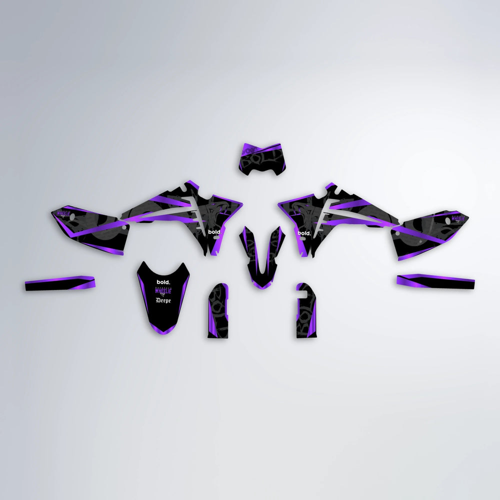 SLASH Fantic graphics kit parts layout in Purple