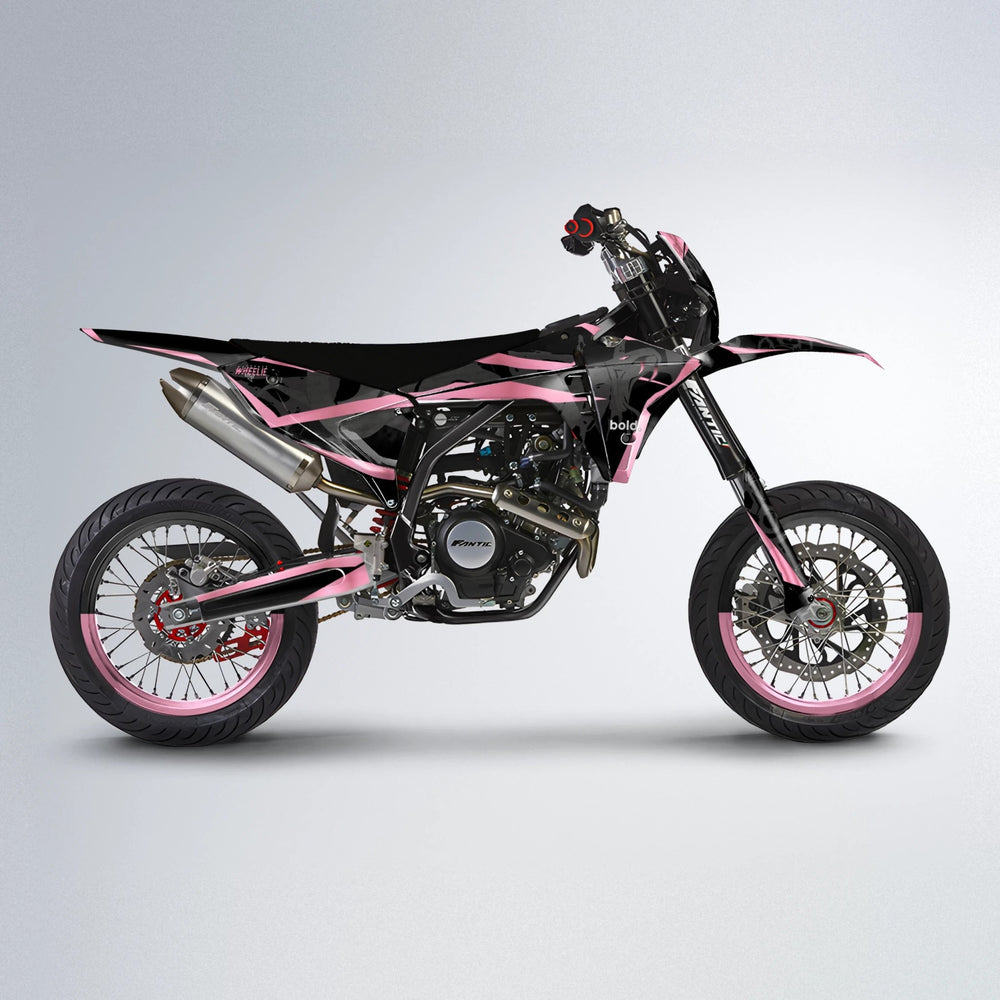 SLASH Fantic supermoto graphics kit in Sakura Pink