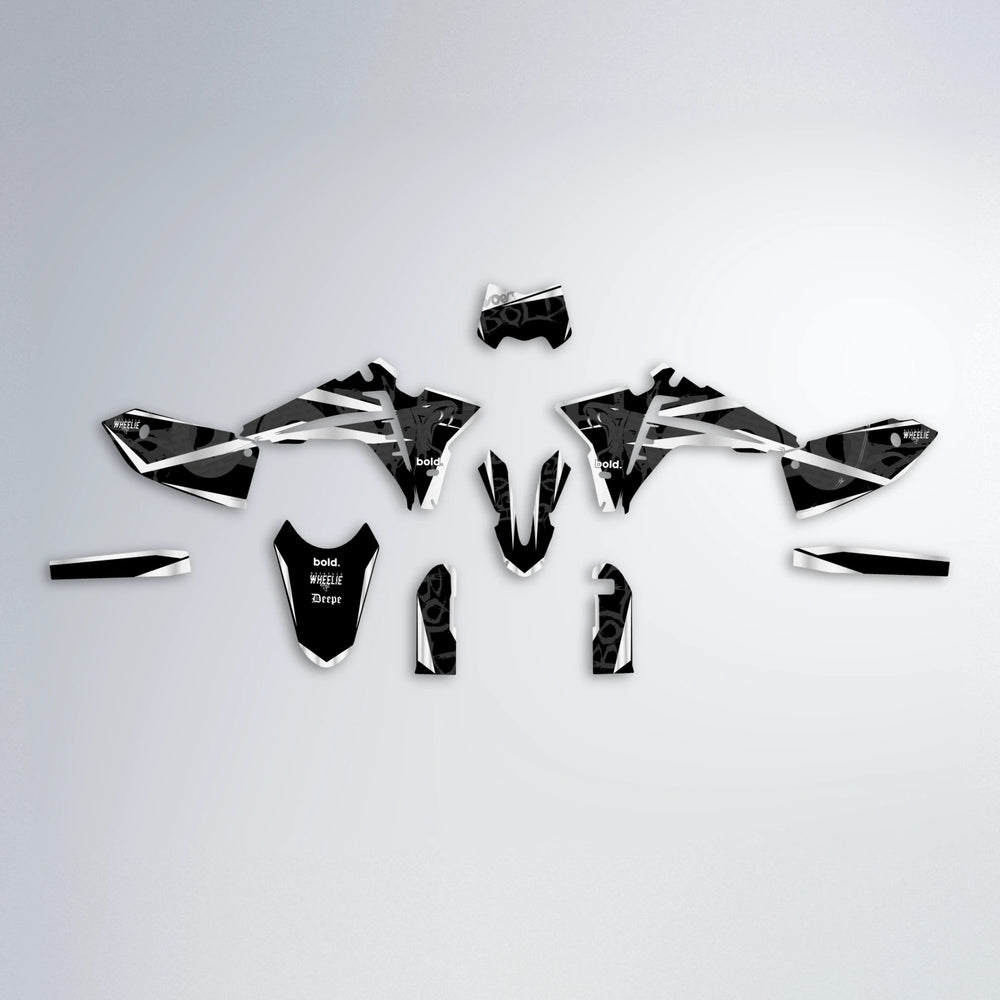 SLASH Fantic graphics kit parts layout in White