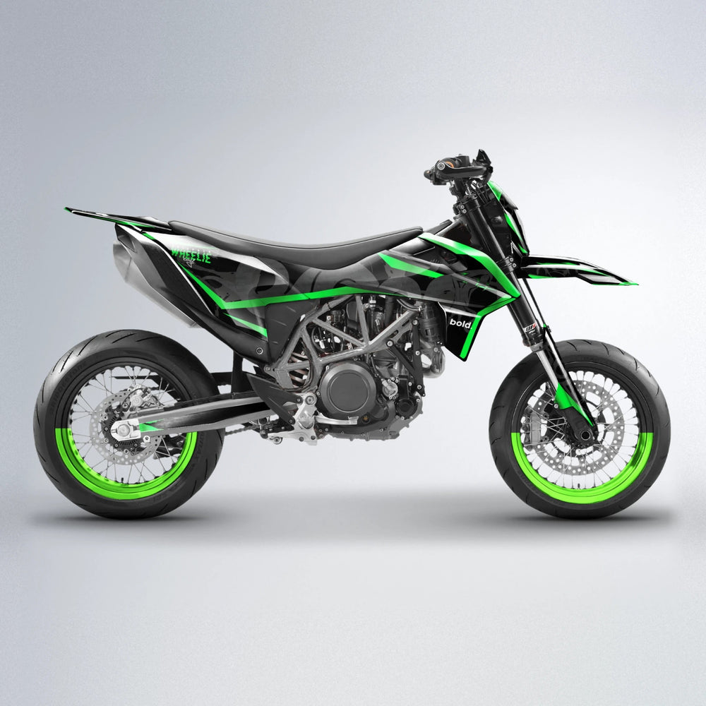 SLASH KTM SMC 690 supermoto graphics kit in Green