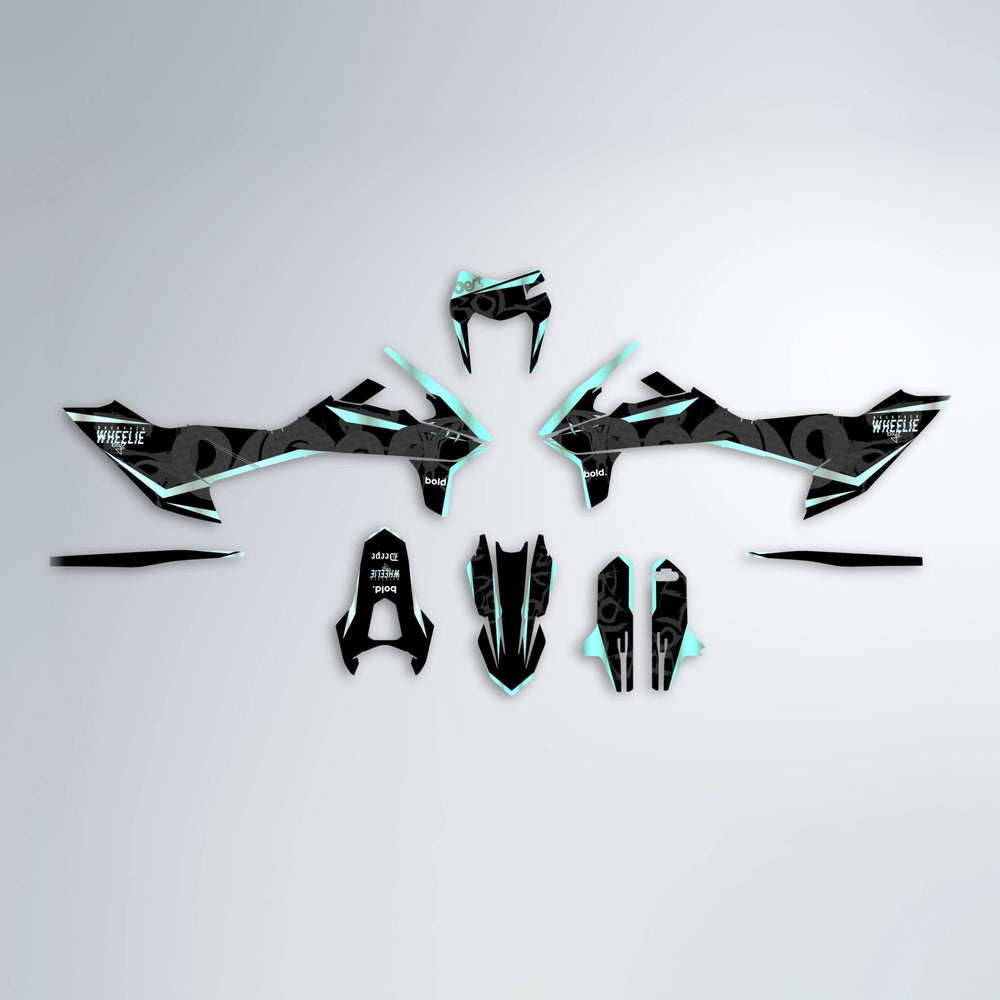 SLASH KTM SMC 690 graphics kit parts layout in Mint