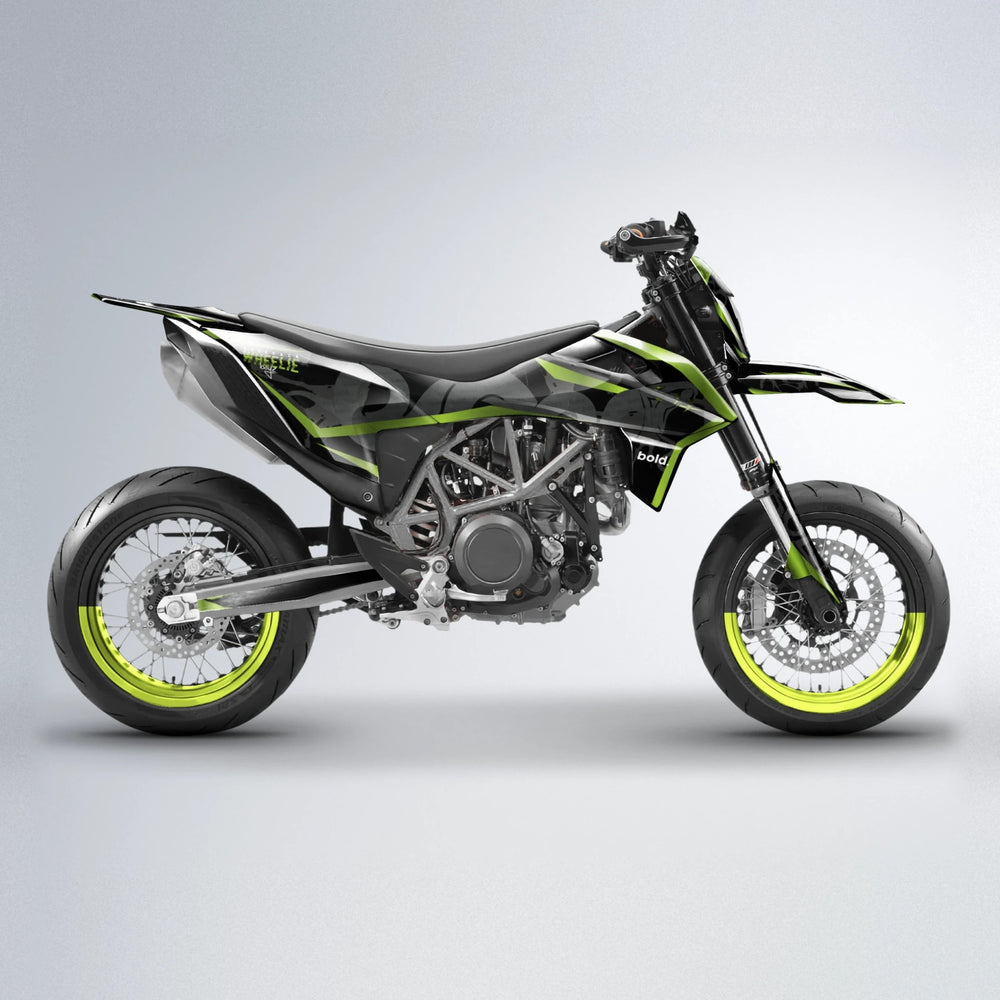 SLASH KTM SMC 690 supermoto graphics kit in Olive