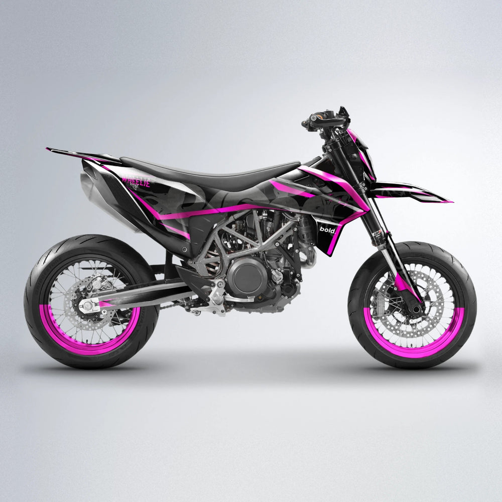 SLASH KTM SMC 690 supermoto graphics kit in Pink