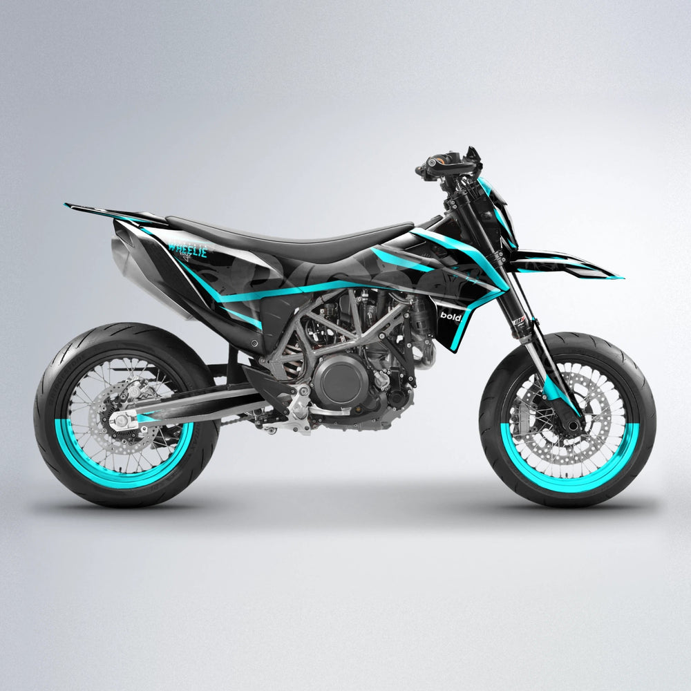 SLASH KTM SMC 690 supermoto graphics kit in Teal