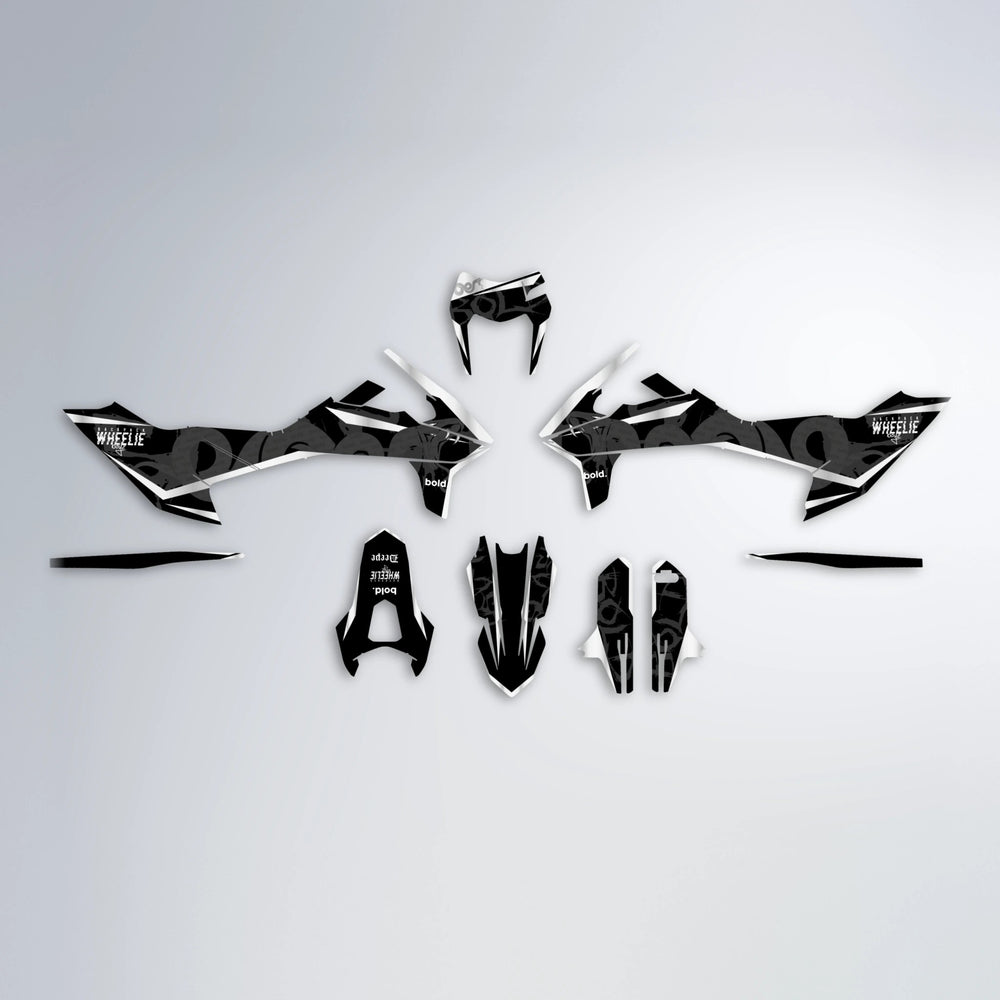SLASH KTM SMC 690 graphics kit parts layout in White