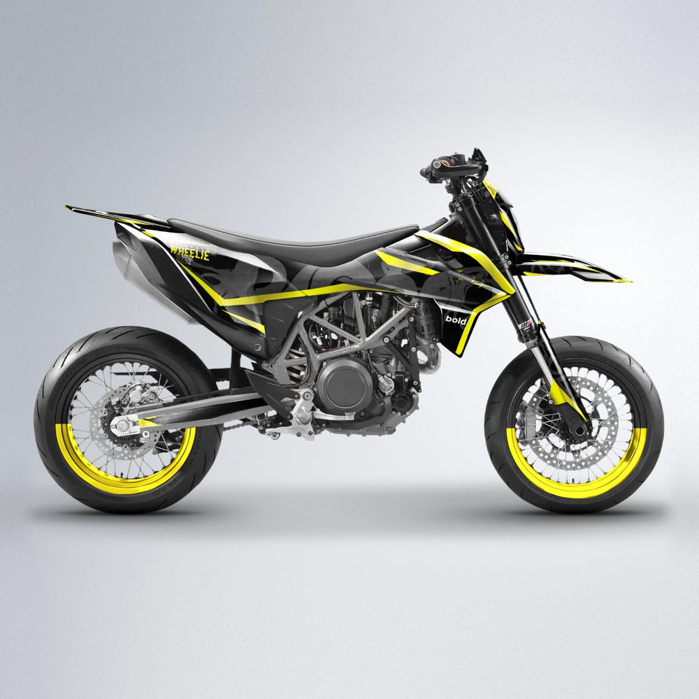 SLASH KTM SMC 690 supermoto graphics kit in Yellow