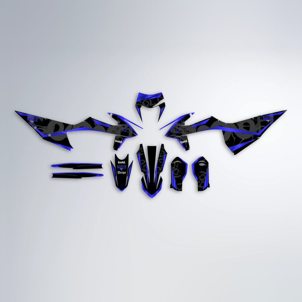 SLASH graphics kit parts layout in Blue